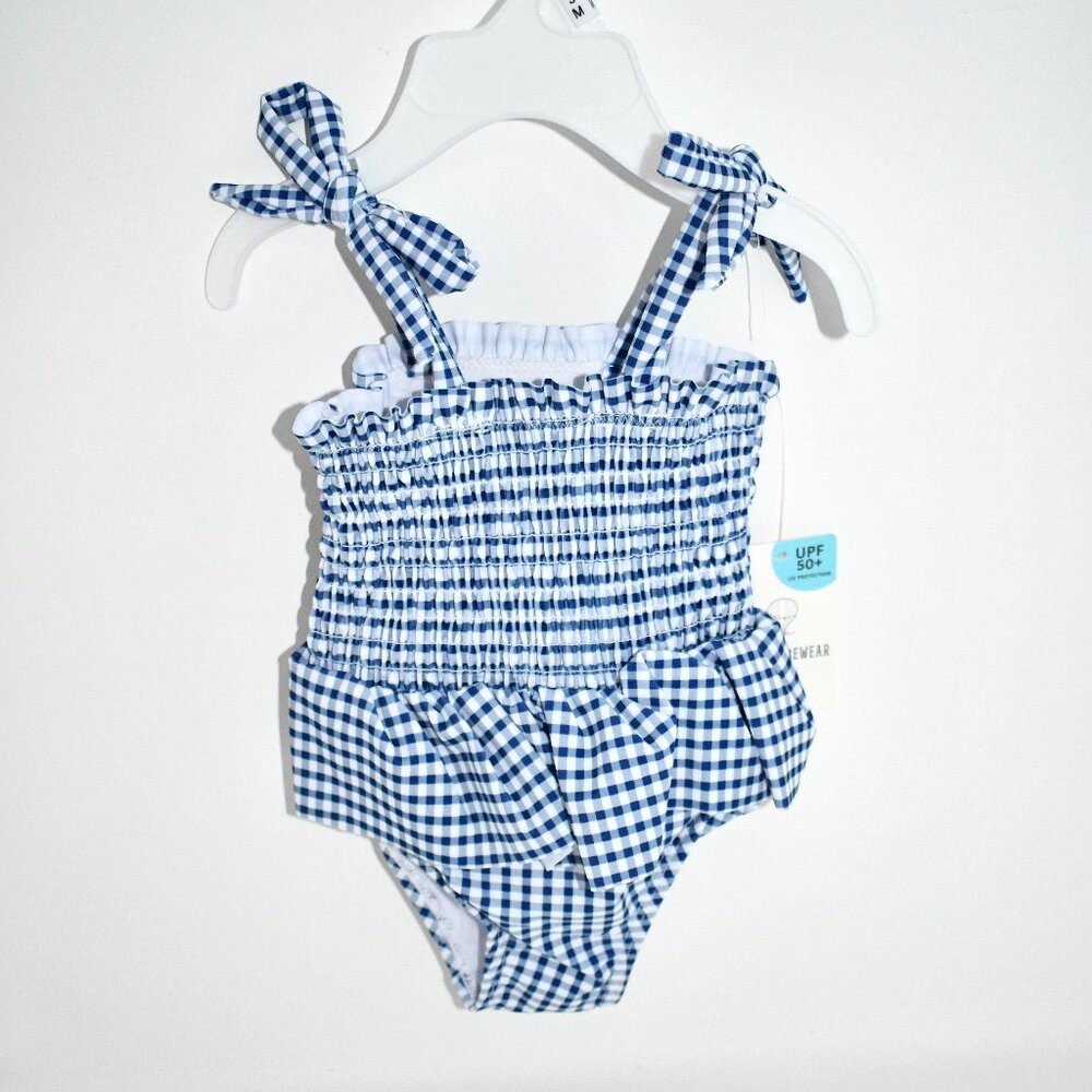 Adventurewear 360 Baby Red Gingham One-Piece Swimsuit 3 MOS # S54AW56007 NWT Det